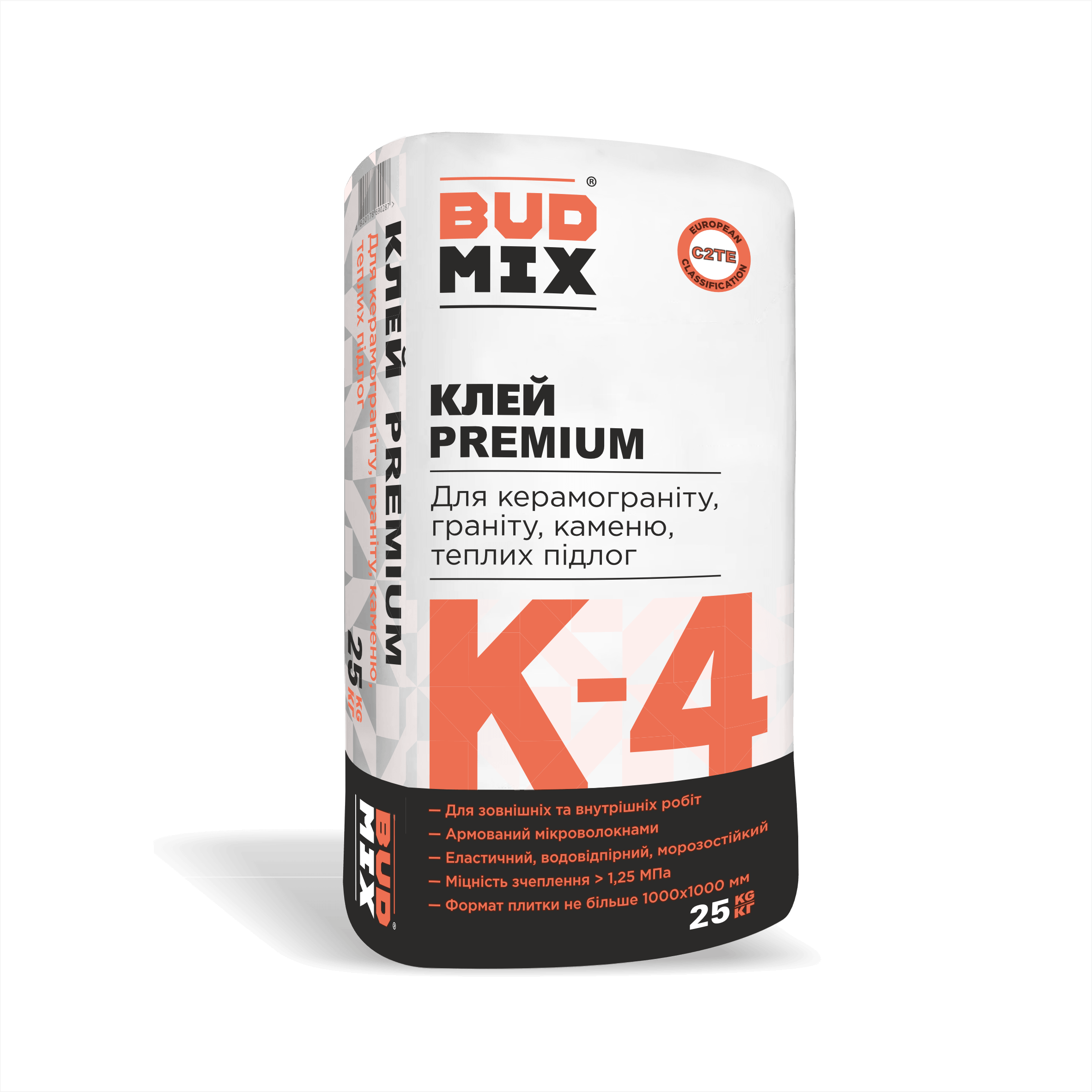 Клей для плитки та теплих підлог BUDMIX К-4 PREMIUM 25кг, 38