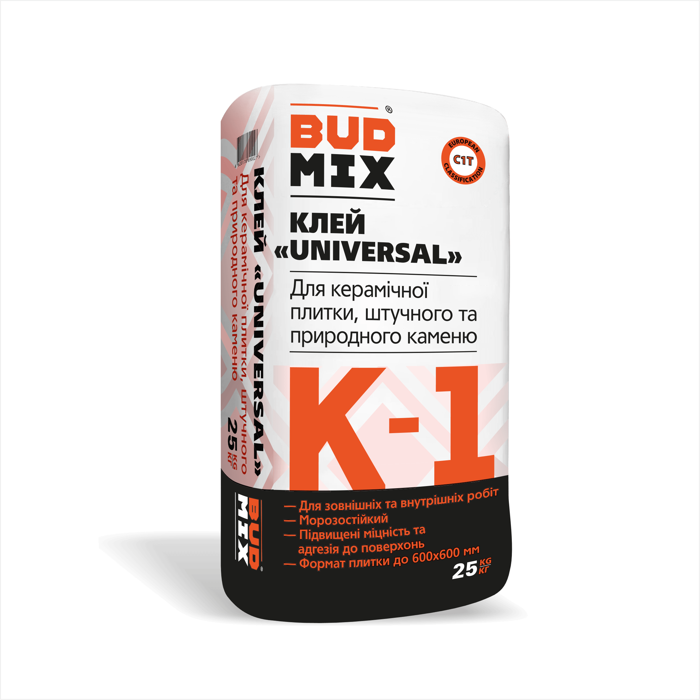 Клей для плитки BUDMIX К-1 UNIVERSAL 5кг, 2699