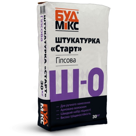 Штукатурка стартова BUDMIX Ш-0 СТАРТ гіпсова 30кг, 2545