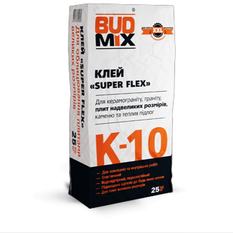 Клей плитка великий розмір К-10 BUDMIX SUPER FLEX 25кг, 5476