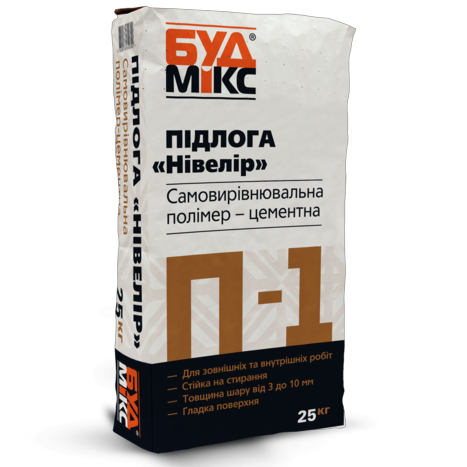 Самовирівнююча підлога П-1 BUDMIX NIVELIR 25кг, 473