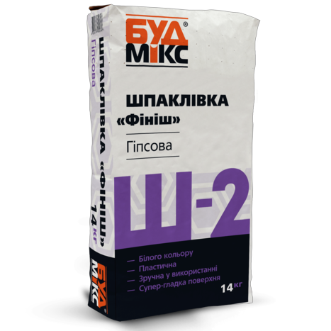 Шпаклівка фінішна BUDMIX Ш-2 ФІНІШ гіпсова 14кг, 37