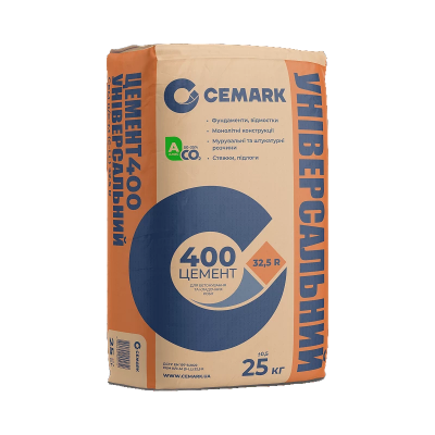 Цемент CEMARK універсальний ПЦ ІІ 400Р 25 кг (CEM II/C-M(S-LL) 32,5 R), 3802