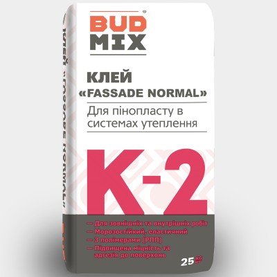 Клей для пінопласту BUDMIX К-2 ФАСАД-Нормал 25кг