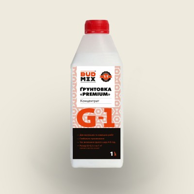 Ґрунтовка глибокопроникна концентрована BUDMIX G-1 PREMIUM 1л