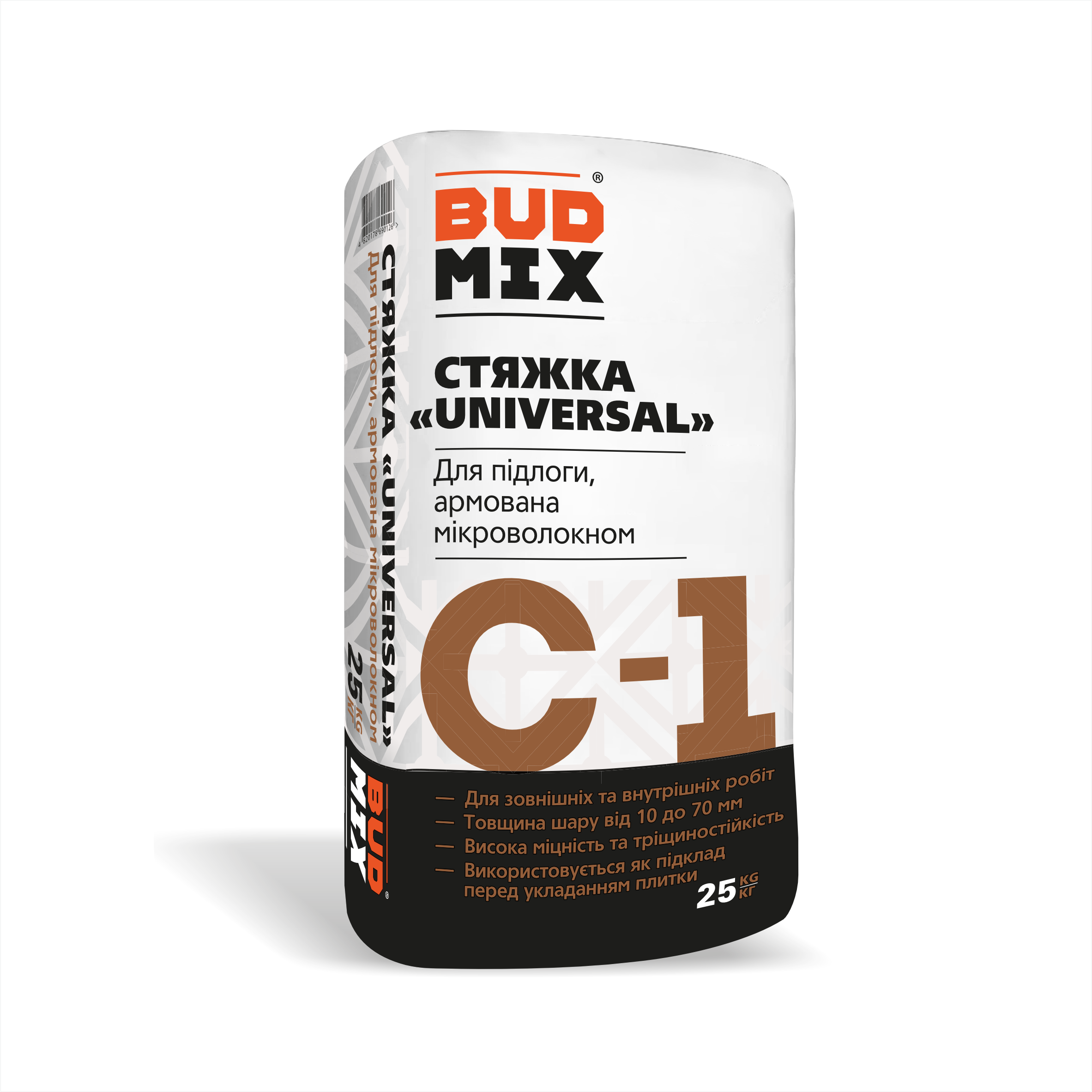 Стяжка для підлоги армована BUDMIX C-1 UNIVERSAL 25кг