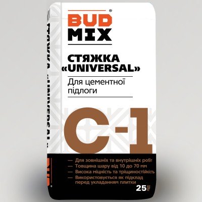 Стяжка для підлоги армована BUDMIX C-1 СТЯЖКА-Універсал 25кг