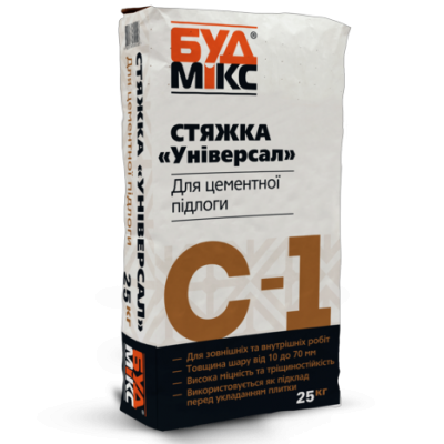 Стяжка підлога С-1 BUDMIX UNIVERSAL армована 25кг