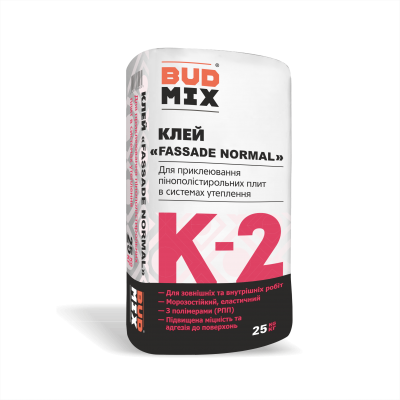 Клей для пінопласту BUDMIX К-2 FASSADE NORMAL 25кг