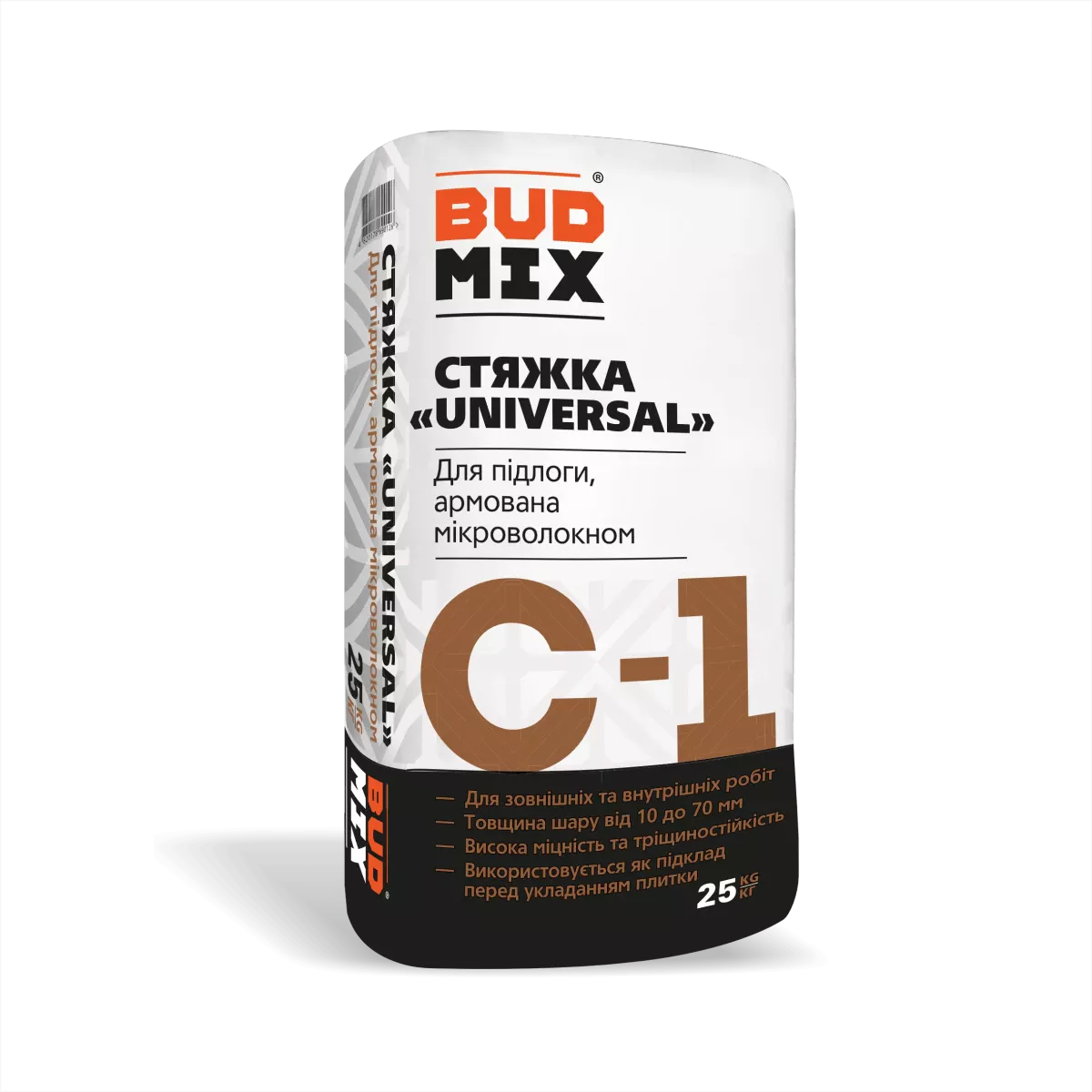 Стяжка для підлоги армована BUDMIX C-1 UNIVERSAL 25кг