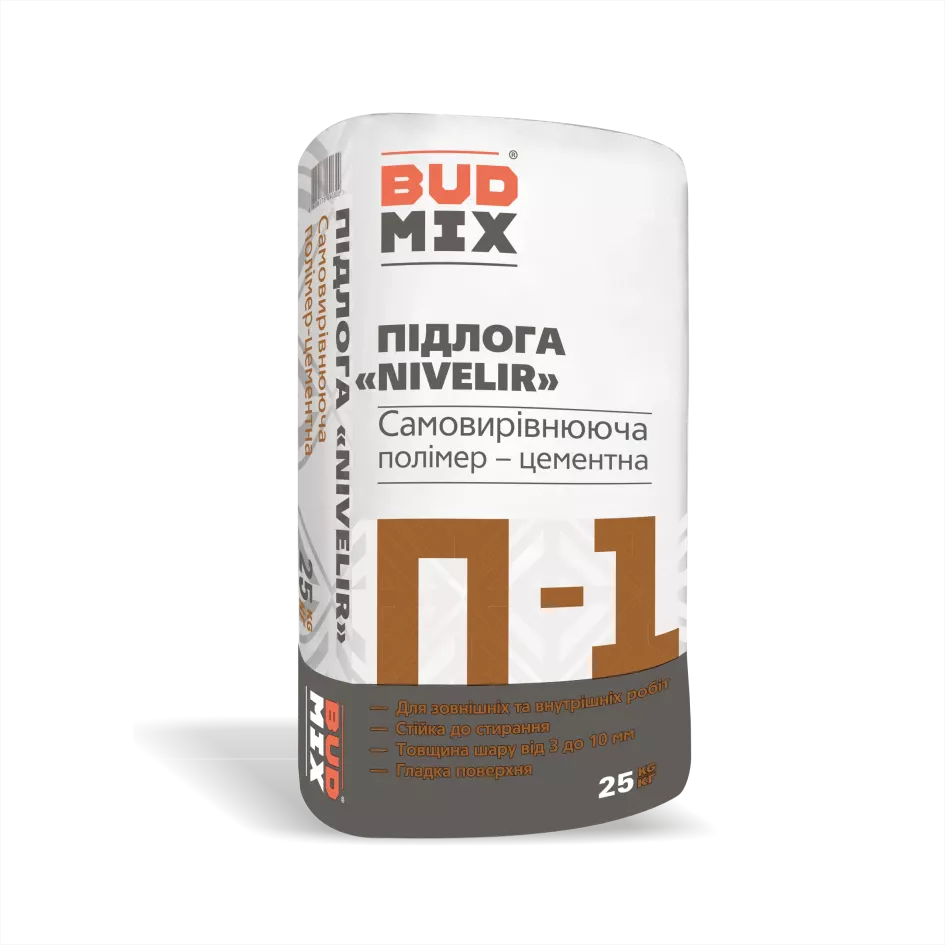 Самовирівнююча суміш для підлоги BUDMIX П-1 NIVELIR 25кг